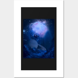 Astronaut Falling From Space On Earth Posters and Art